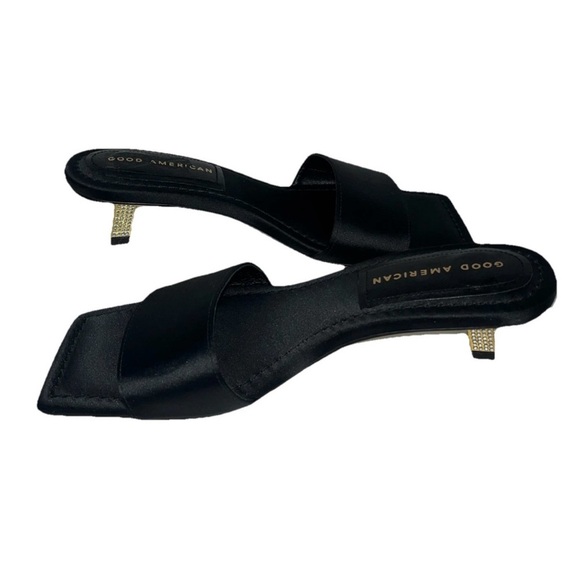 Good American NWOB Kickstand Slide Sandal Mules Black Womens Size‎ 6.5 GA117K-X - Picture 2 of 6
